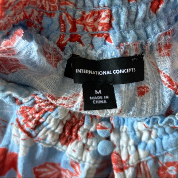 Floral Print Halter Top - Blue and Red - Picture 4 of 4